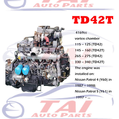 Used TD42 TD42T TD42TI Engine 6 Cylinder With Turbo For Nissan