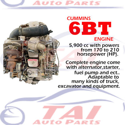 Diesel 6BT Parties de moteur japonais Cummins Long Block Générateur de camion-bus